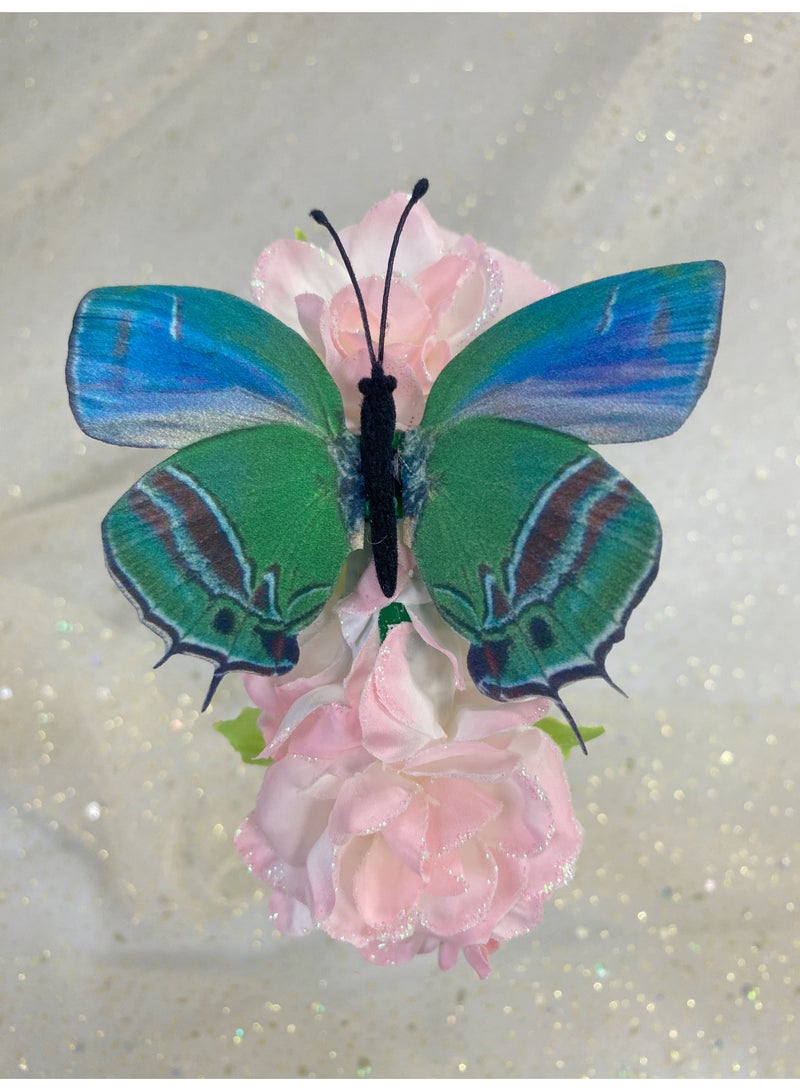 NAME Electric Flutter Butterfly Floral Headband colourful  Wings Rechargeable Hair Accessory - Image 1